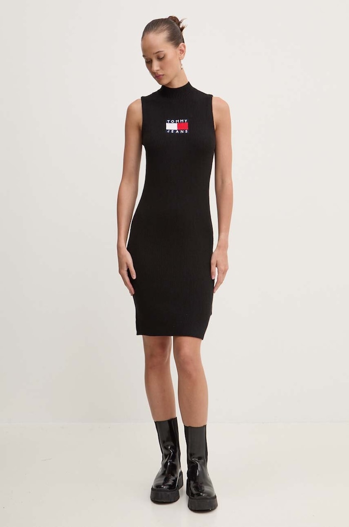 Šaty Tommy Jeans mini černá DW0DW18607