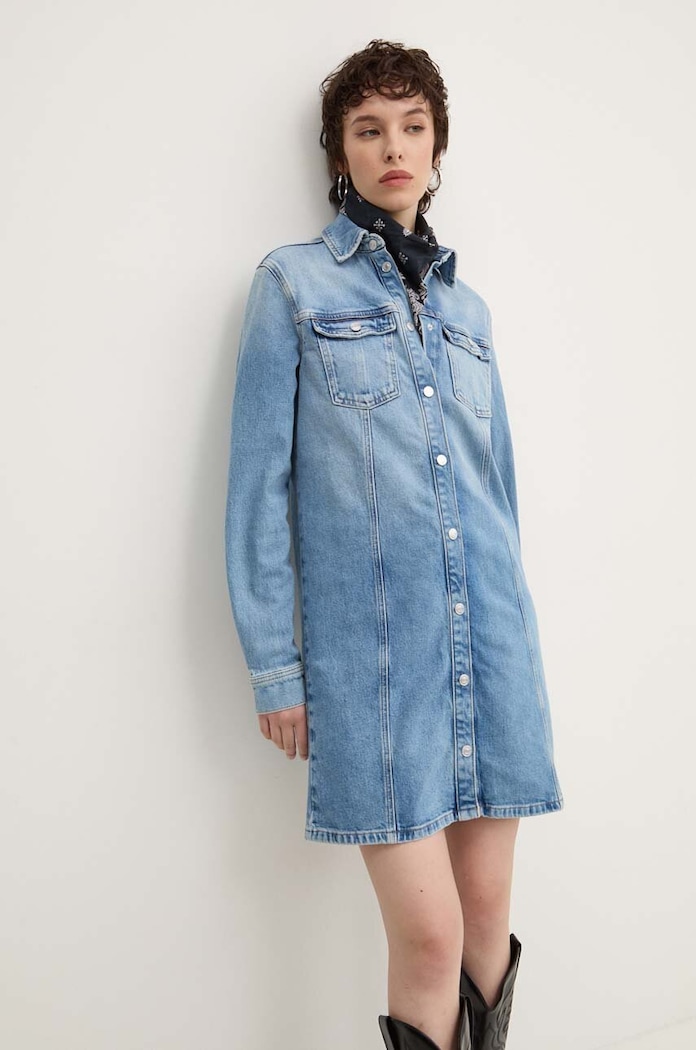 Traper haljina Tommy Jeans DW0DW18709 plava AW24