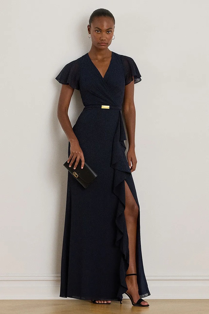Lauren Ralph Lauren sukienka rozkloszowany granatowy 253909447