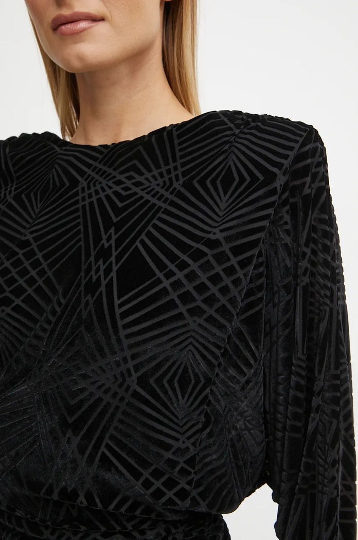 Pinko sukienka welurowa 104482.A29H czarny