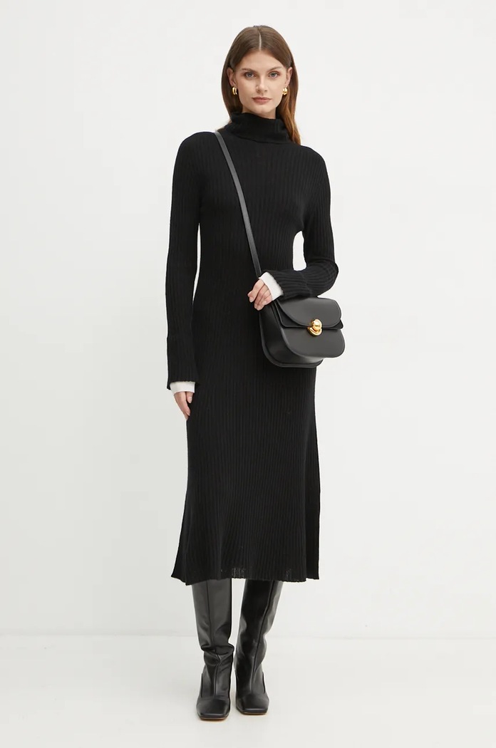 Vlněné šaty Pinko 104470.A278 černá AW24