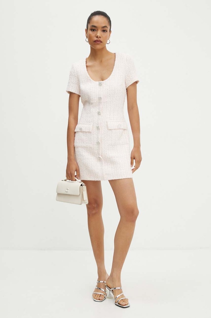 Šaty Rotate Boucle Dress mini růžová 1130781011
