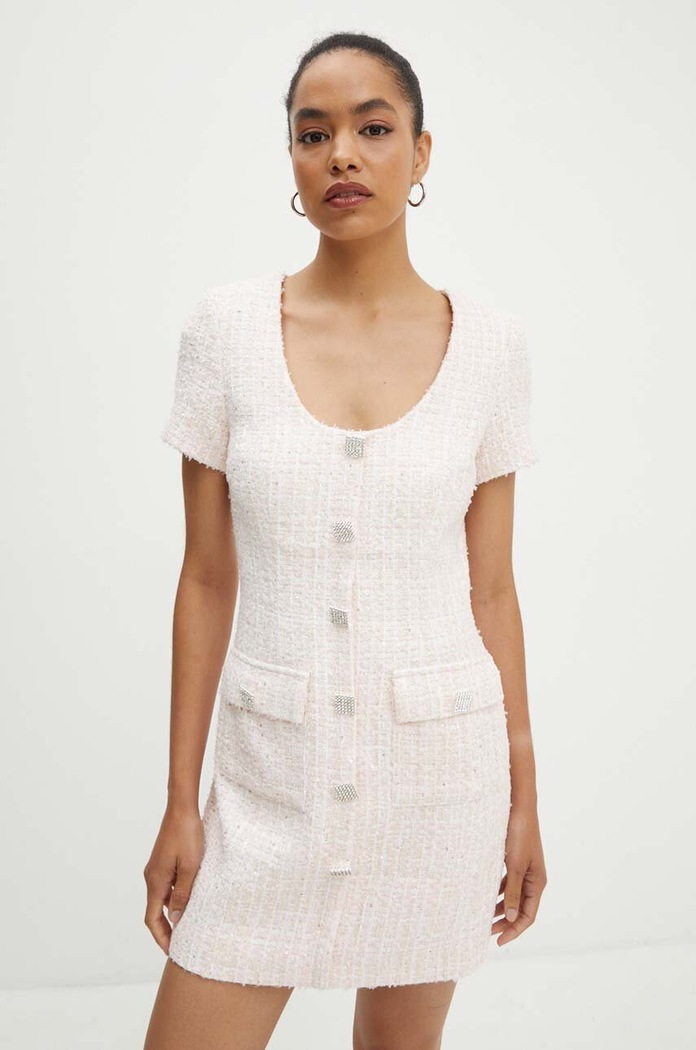 Šaty Rotate Boucle Dress 1130781011 růžová AW24