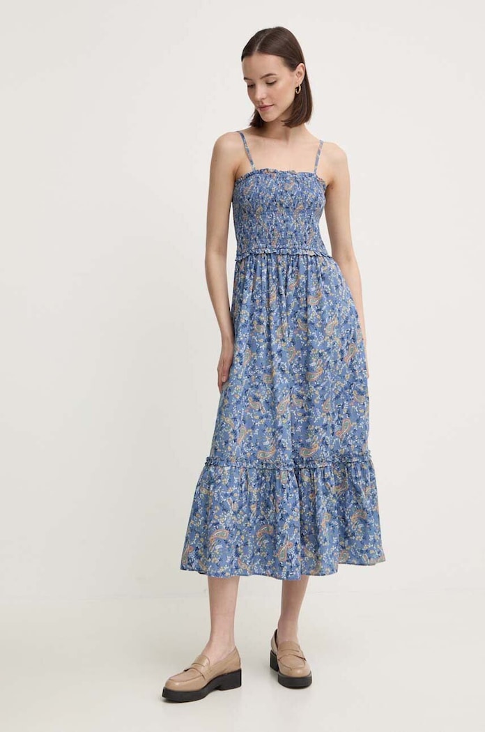 Pepe Jeans sukienka bawełniana MARIELA casual niebieski PL953582