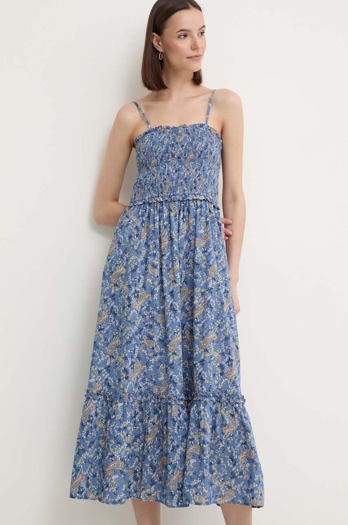 Pepe Jeans sukienka bawełniana MARIELA PL953582 niebieski AW24