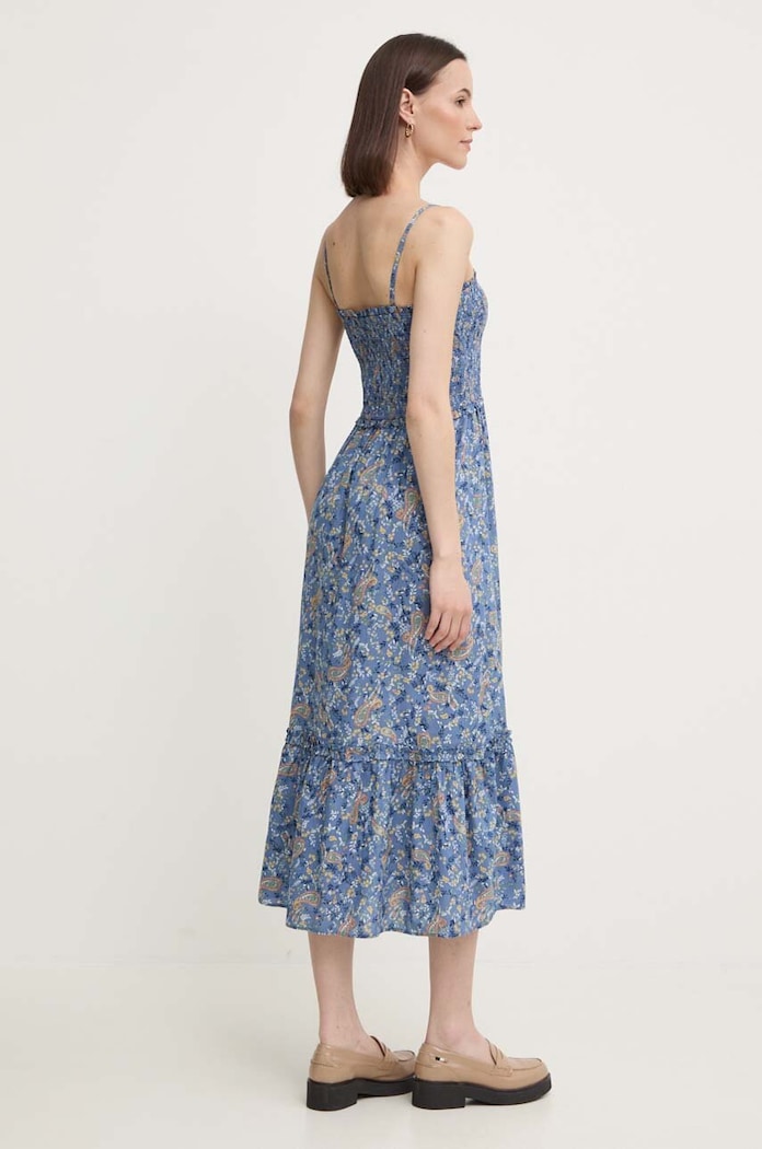 Odzież Pepe Jeans sukienka bawełniana MARIELA PL953582 niebieski