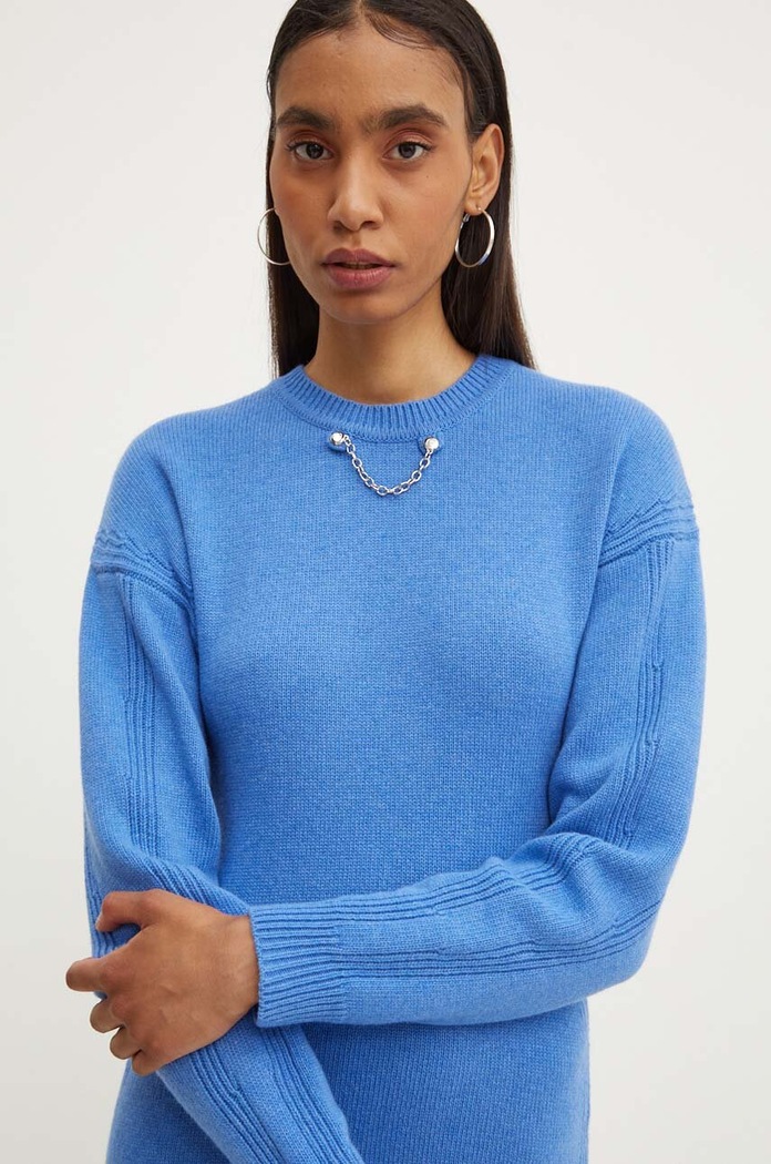 Vunena haljina Moschino Jeans plava 0483.8204