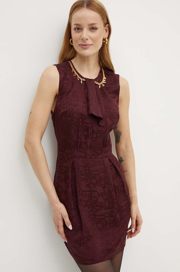 Šaty Elisabetta Franchi nášivka burgundské AB60746E2