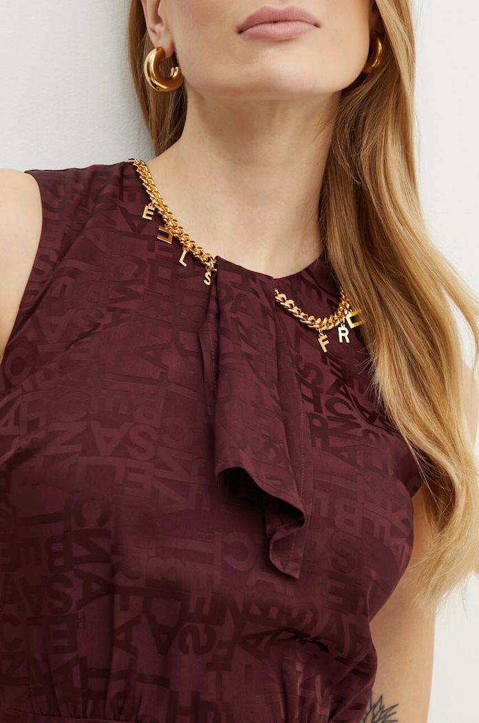 Šaty Elisabetta Franchi AB60746E2 burgundské