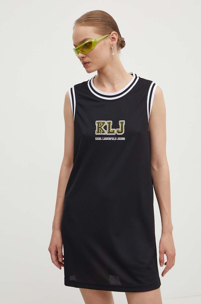 Karl Lagerfeld Jeans ruha ujjatlan fekete 245J1308