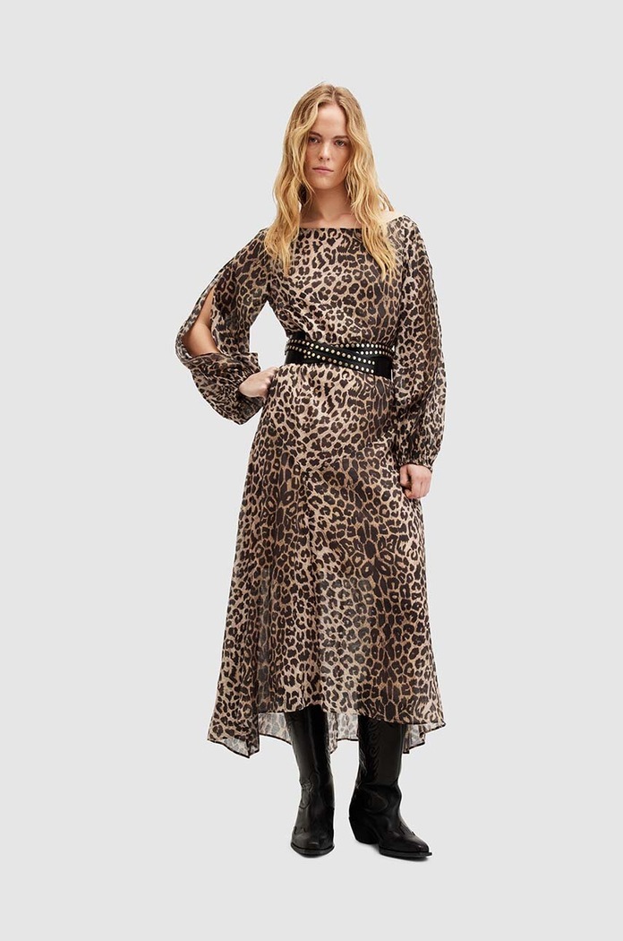 Šaty AllSaints JANE LEPPO W177DA viacfarebná