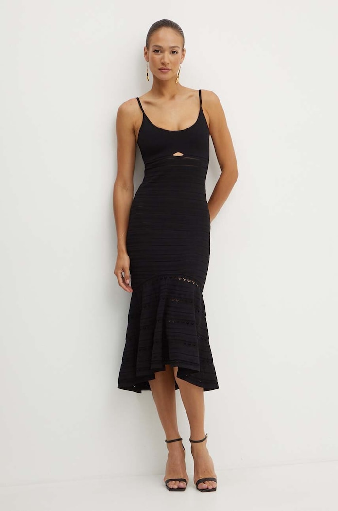 Victoria Beckham ruha vállas fekete 1324KDR005705A
