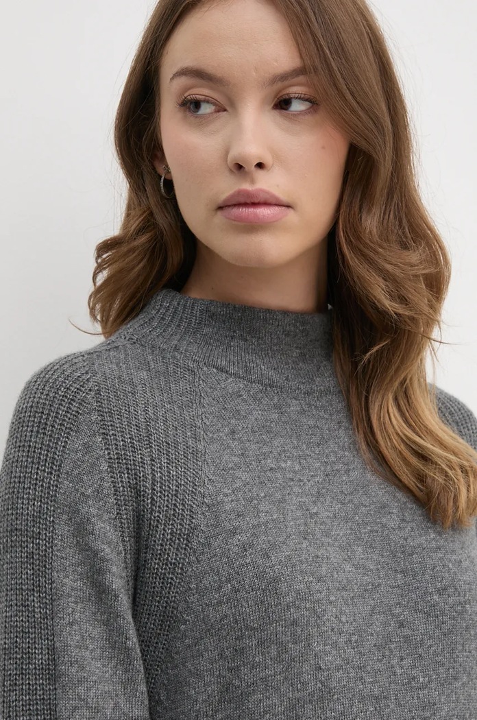 United Colors of Benetton sukienka z domieszką wełny szary 1235DV01T