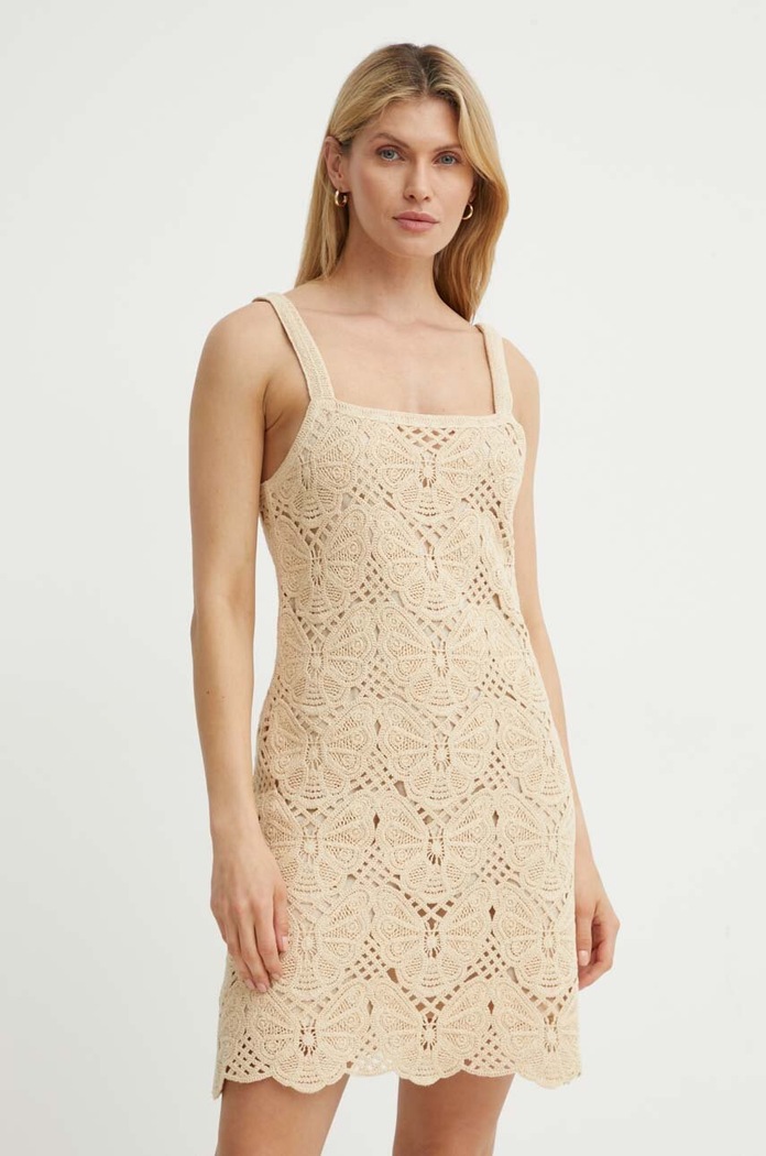 Bombažna obleka By Malene Birger FALLA Pletenina bež Q72363003