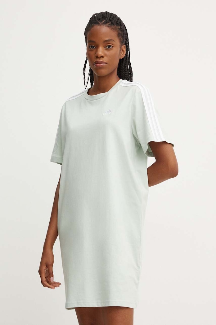 adidas rochie din bumbac Essentials mini verde IY4243