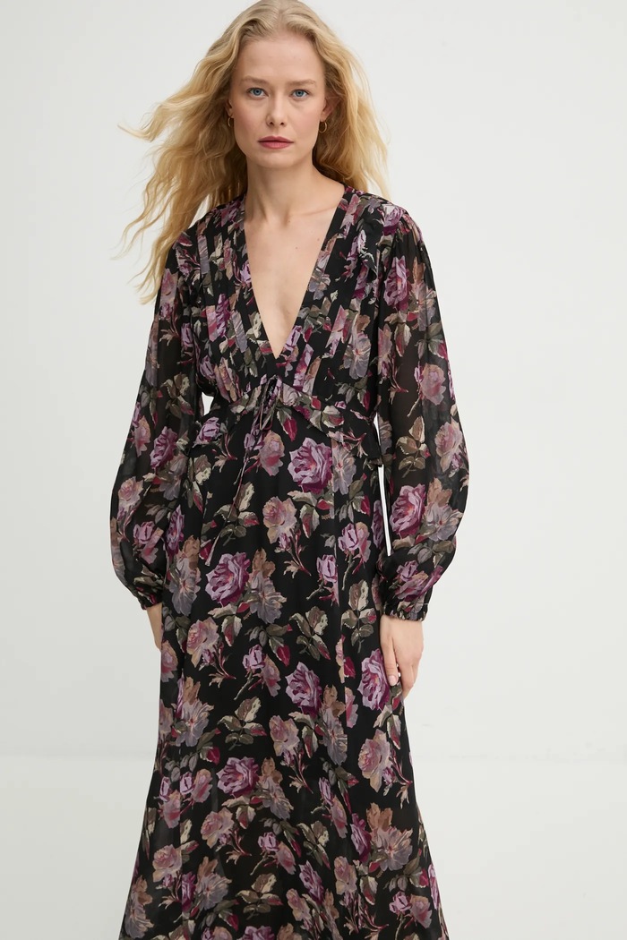 Šaty The Kooples FROB29079K černá AW24