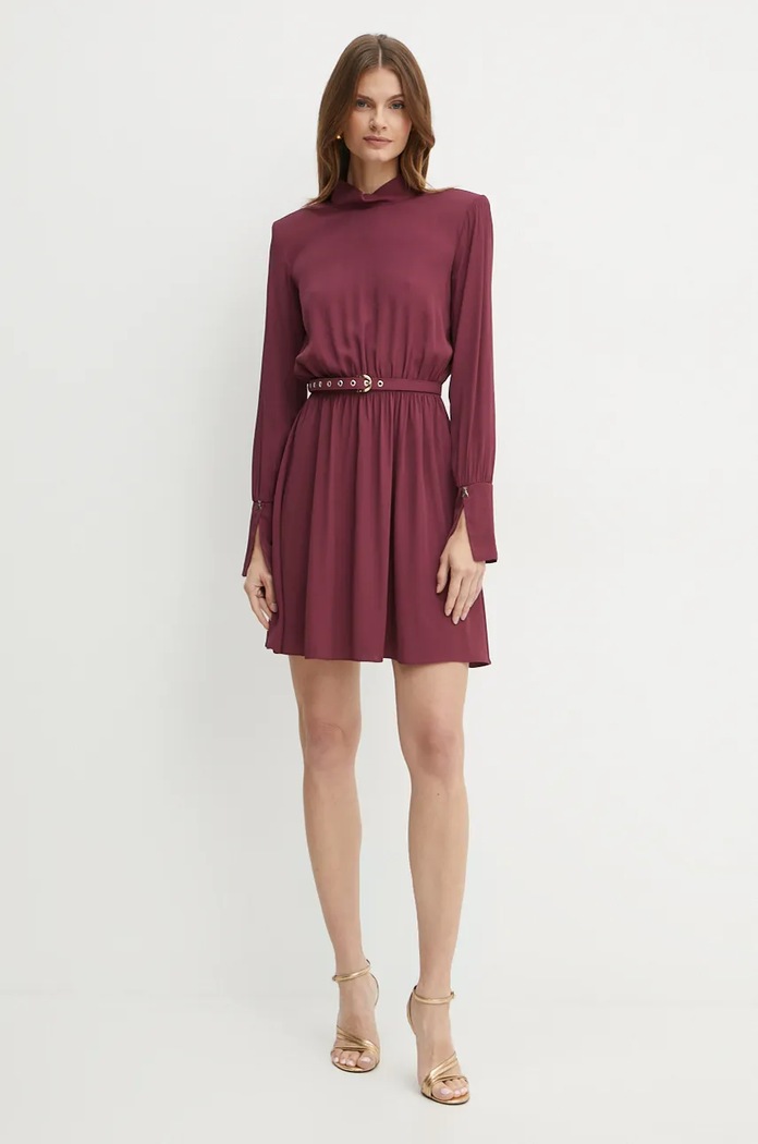 Patrizia Pepe sukienka 2A2844.A509 bordowy AW24