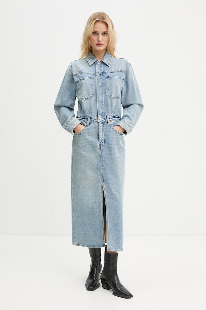 Levi's sukienka jeansowa 0002Q niebieski AW24