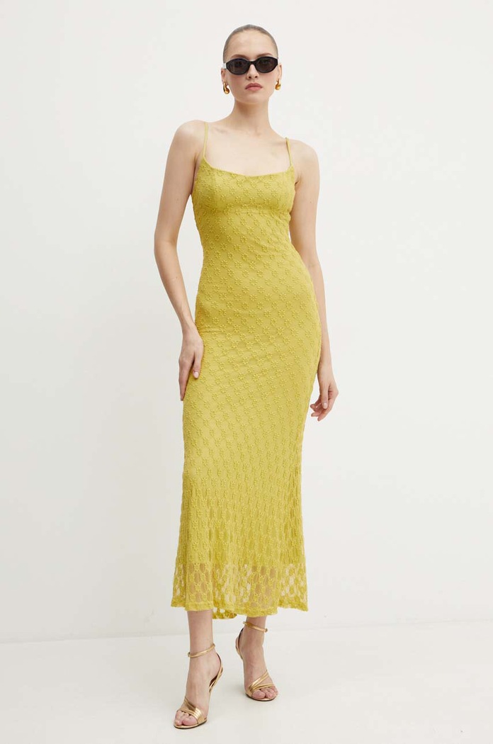 Šaty Bardot ADONI maxi zelená 57998DB1.MOSS