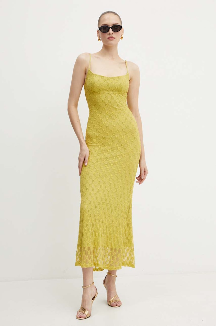 Šaty Bardot ADONI maxi zelená 57998DB1.MOSS