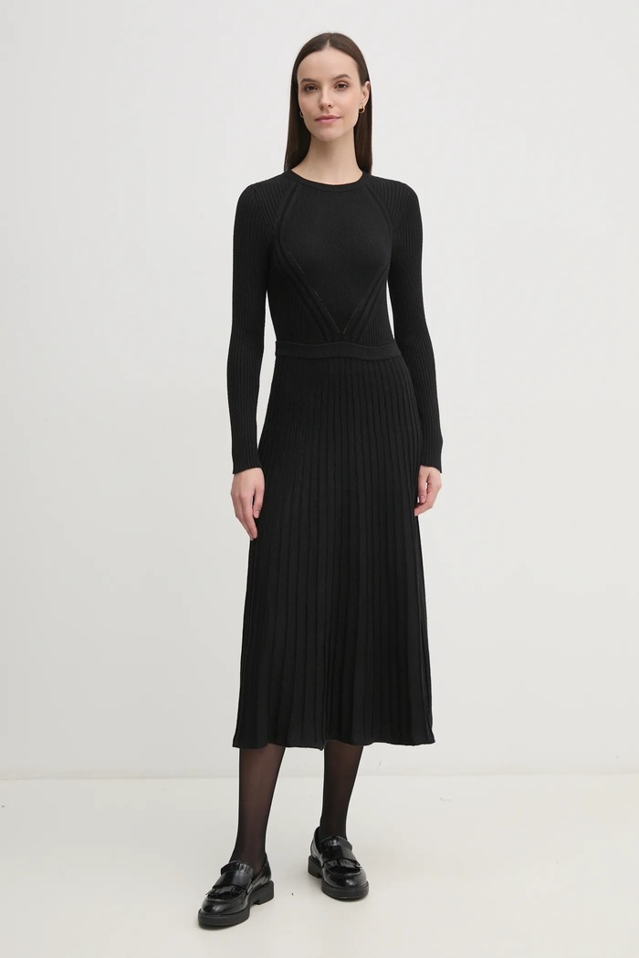United Colors of Benetton vestito midi nero 1QMKDV01W