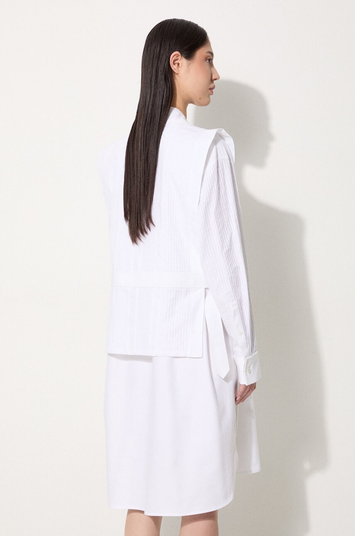 Oblečení Bavlněné šaty Kenzo Oxford Knee Shirting Dress FE62RO2919LO.01 bílá