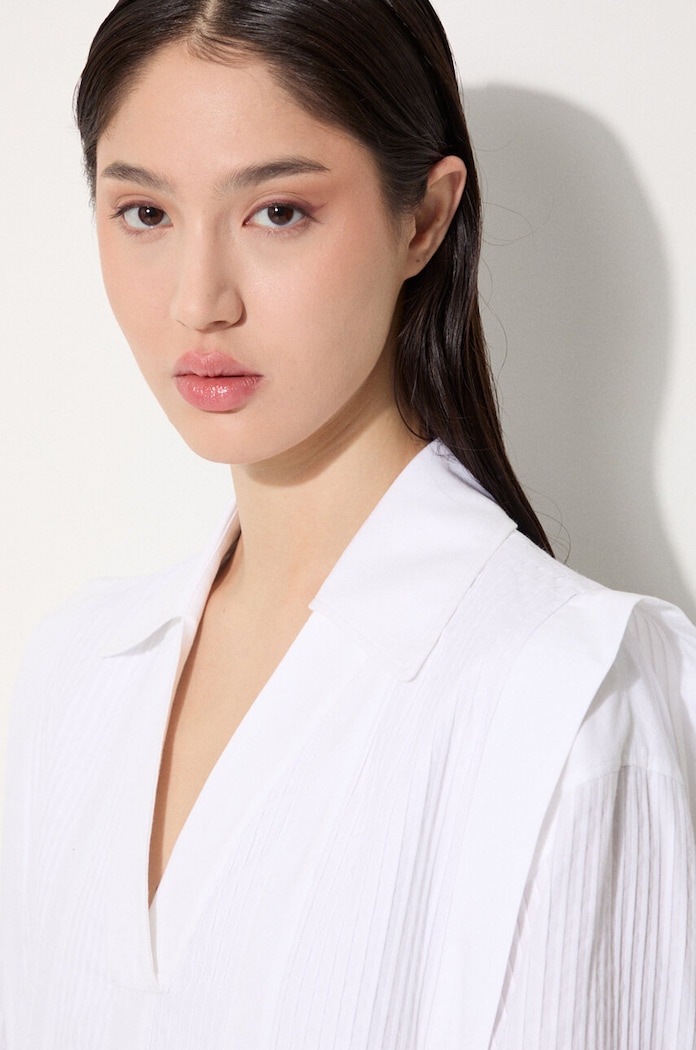 Bavlněné šaty Kenzo Oxford Knee Shirting Dress FE62RO2919LO.01 bílá