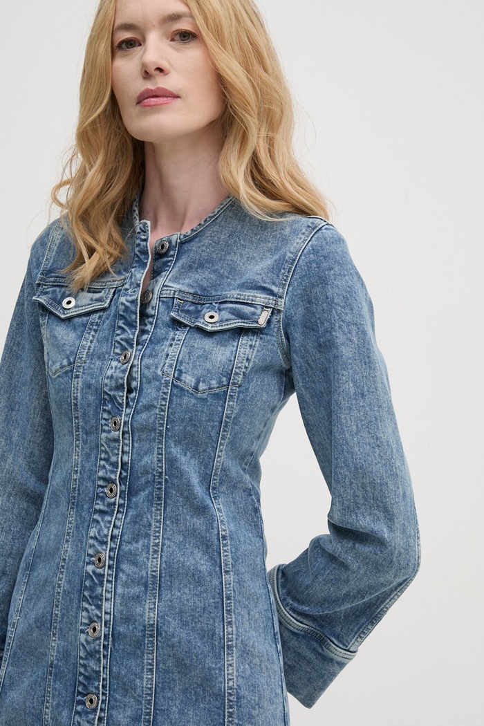 Pepe Jeans rochie din denim ELLA albastru PL953549