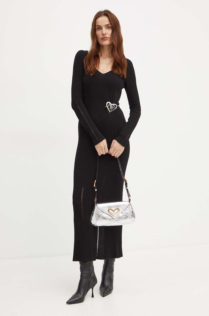 Twinset sukienka z domieszką wełny casual czarny 242TP3440