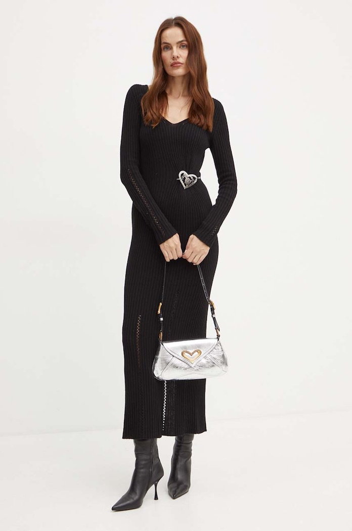 Twinset sukienka z domieszką wełny casual czarny 242TP3440