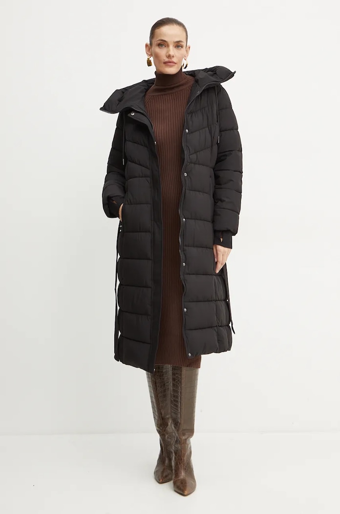 Twinset sukienka z domieszką wełny 242TT3062 brązowy AW24