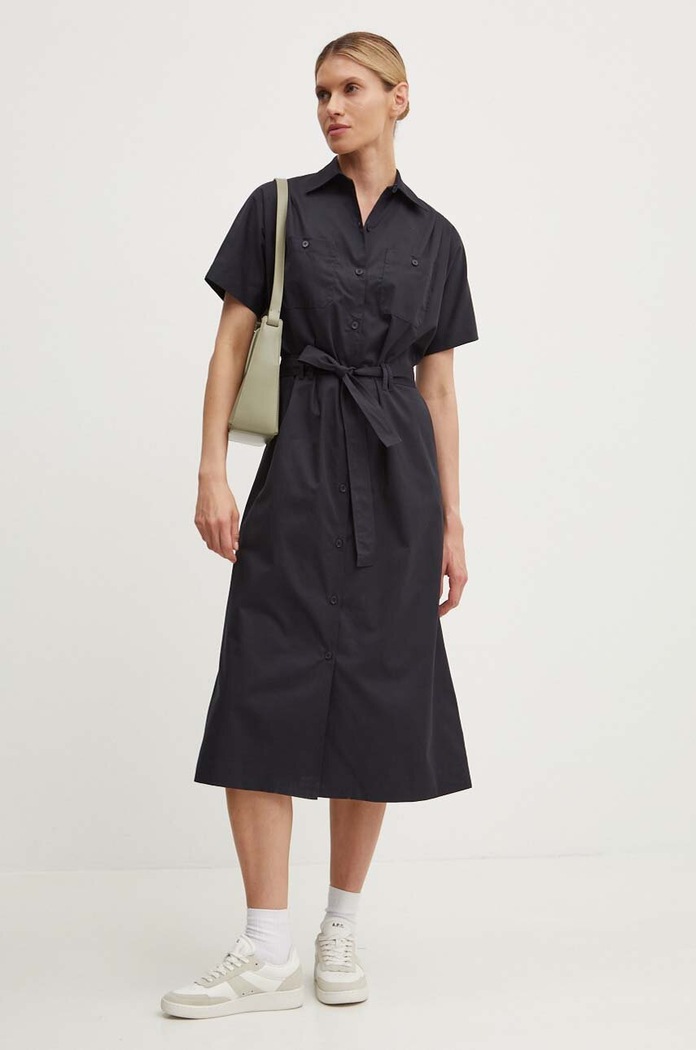 A.P.C. rochie din bumbac robe new drew COGZR.F05959 bleumarin AW24