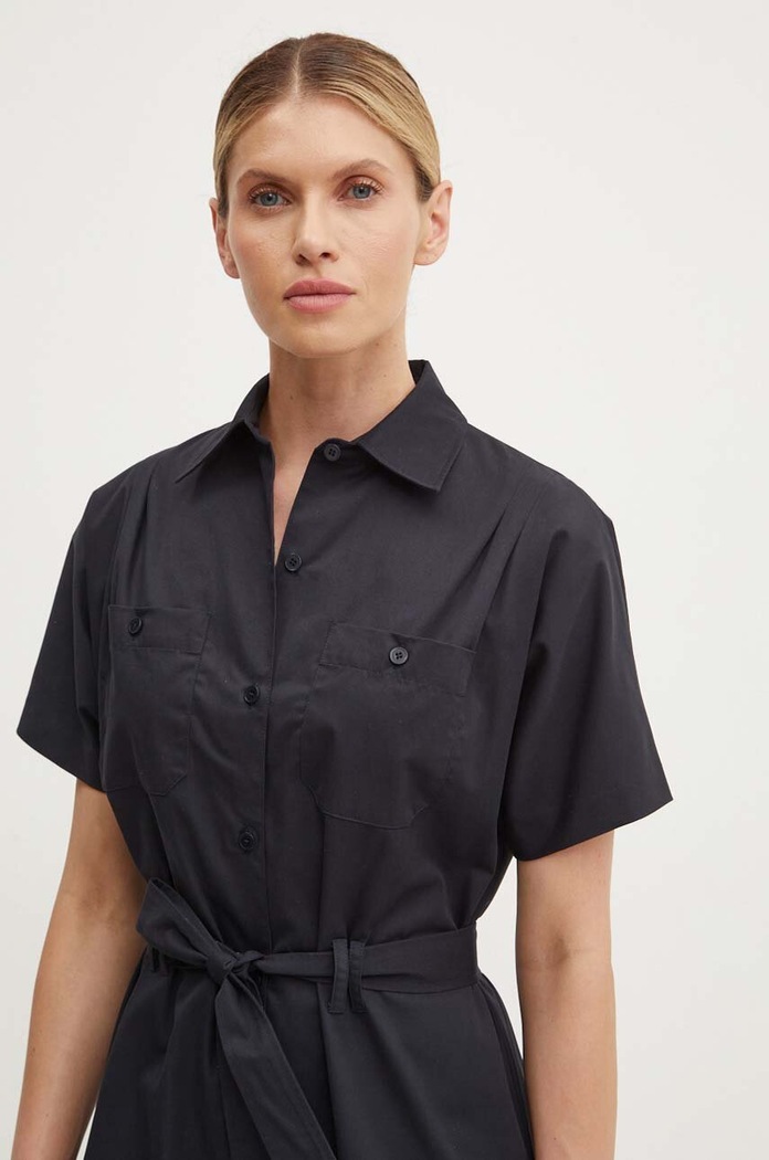 A.P.C. rochie din bumbac robe new drew bleumarin COGZR.F05959