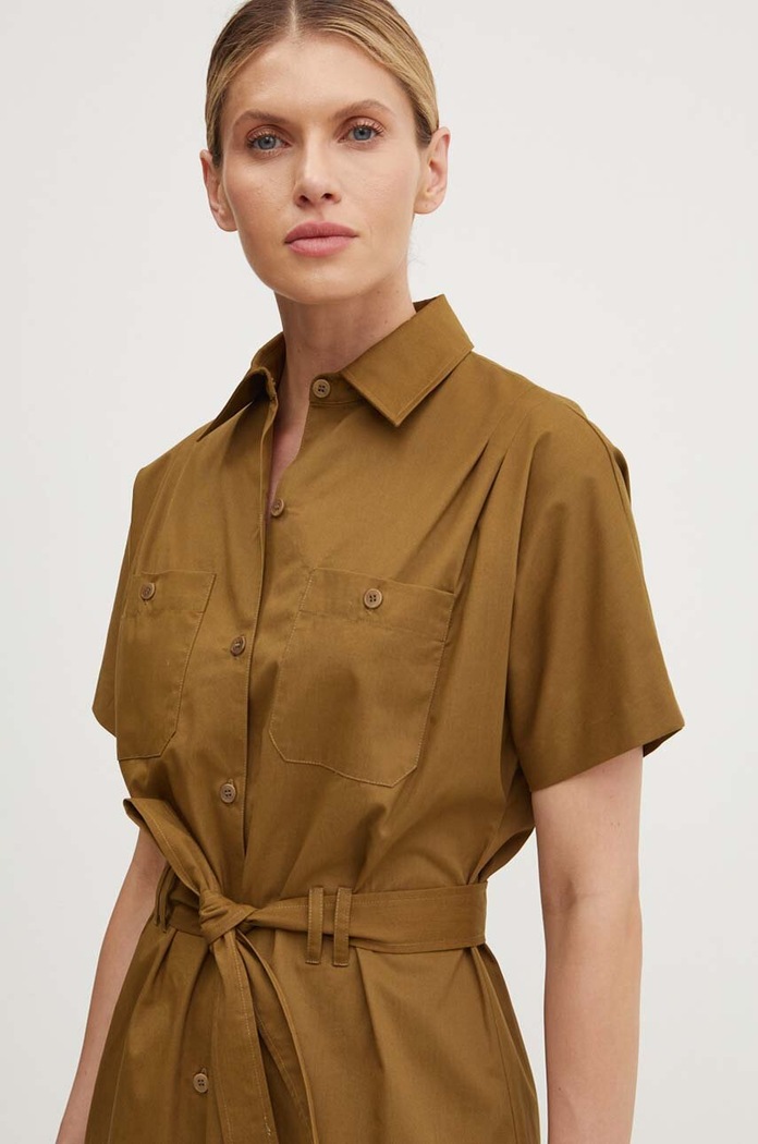 A.P.C. sukienka bawełniana robe new drew zielony COGZR.F05959
