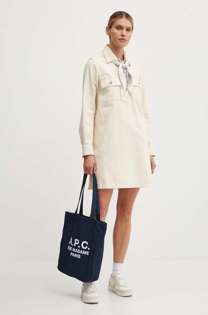 A.P.C. Rochie din denim robe mia COGZV.F05878 bej AW24