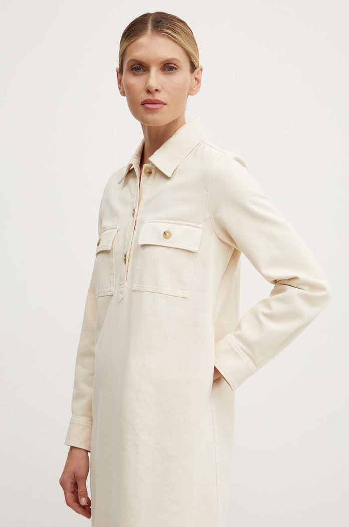 Rochie din denim robe mia A.P.C. COGZV.F05878 bej