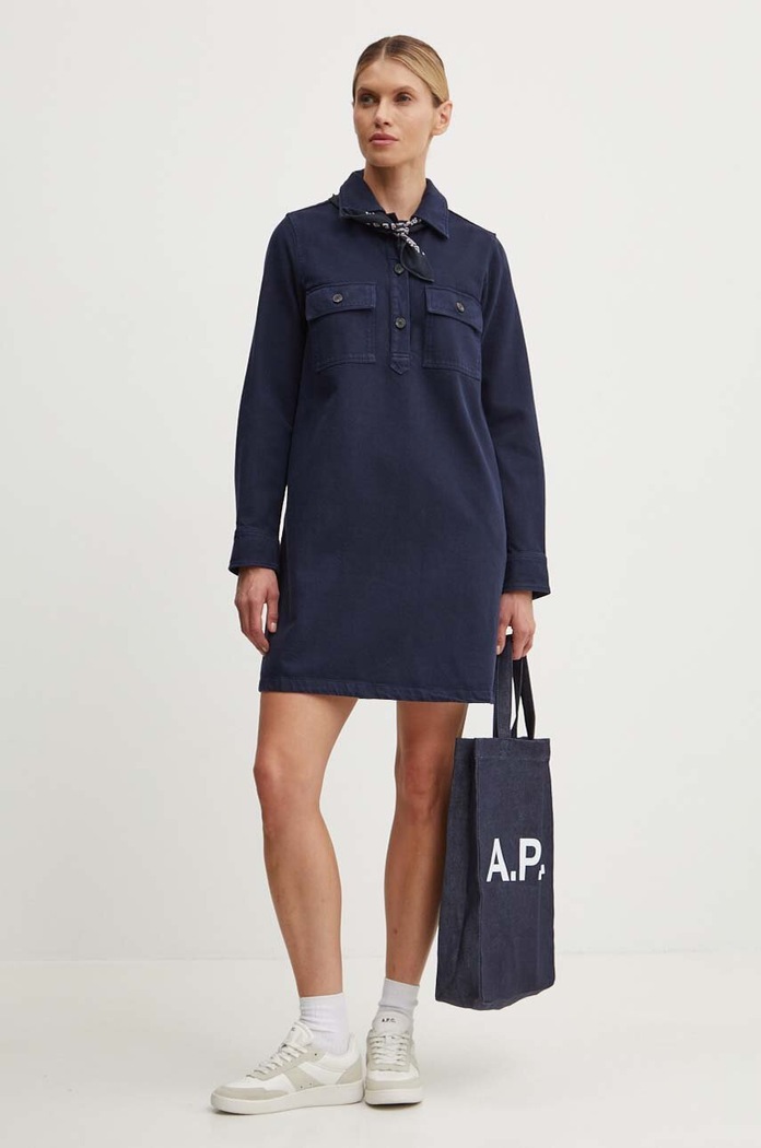 A.P.C. Rochie din denim robe mia COGZV.F05878 bleumarin AW24