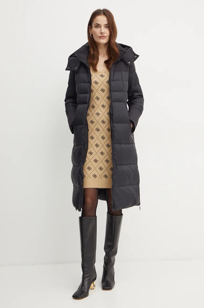 Guess sukienka z domieszką wełny SARAH W4BK98.Z3JD2 brązowy SS25