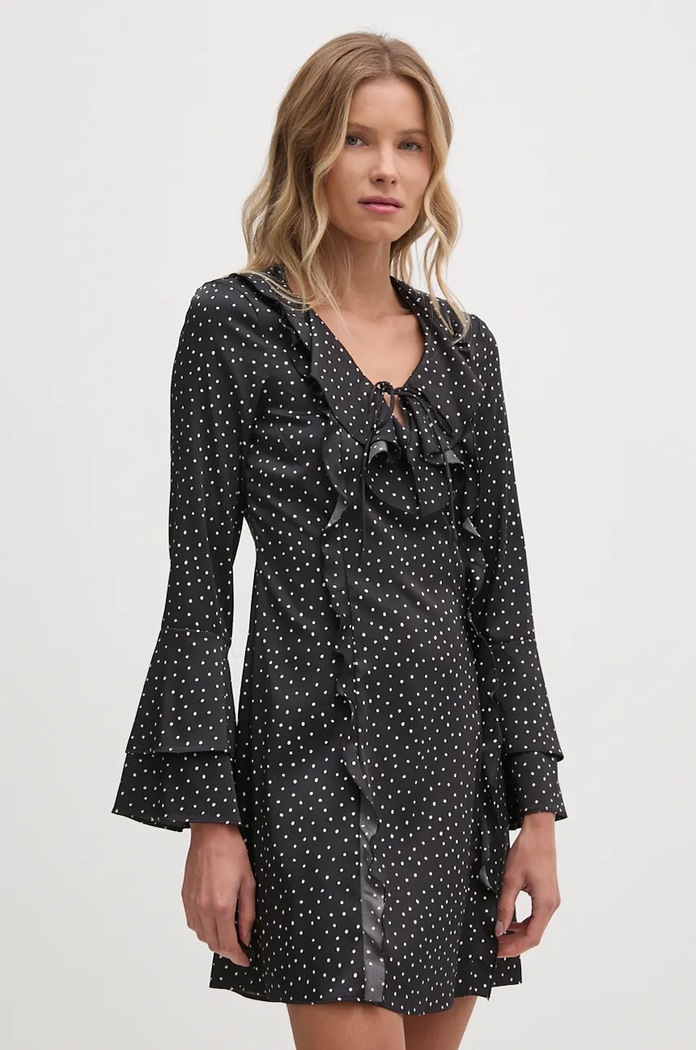 Haljina Sisley casual crna 4ETLLV06V