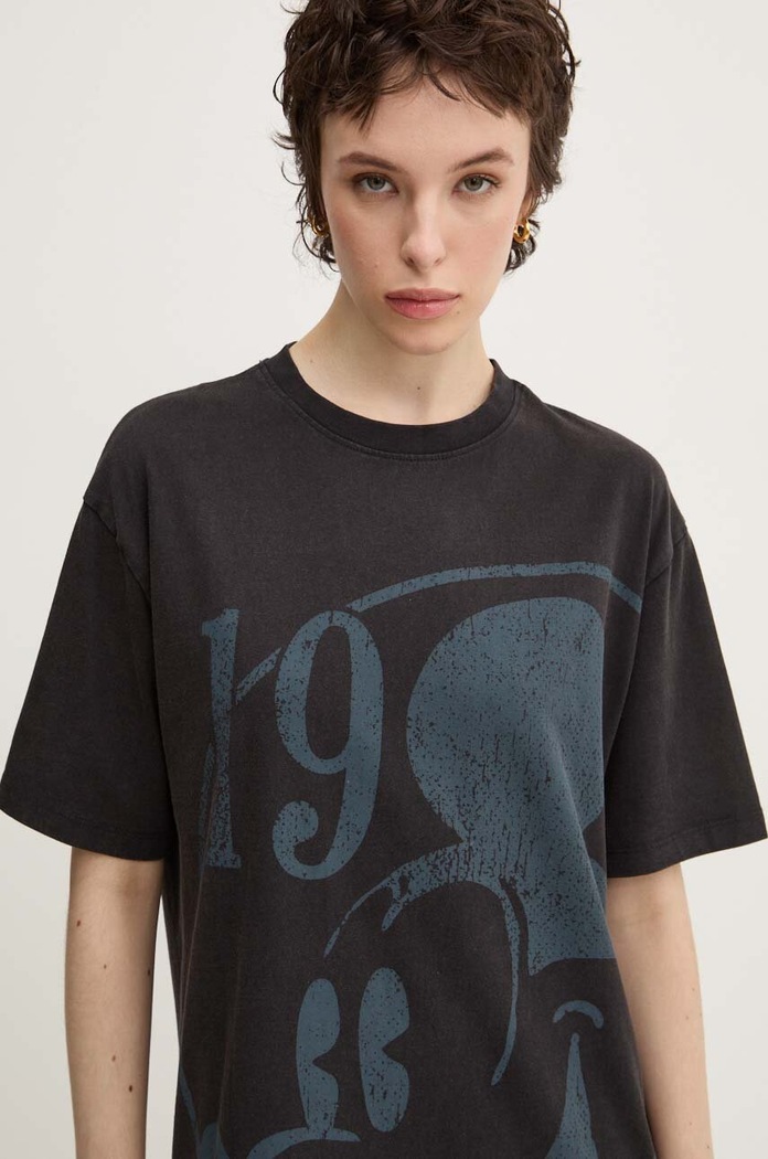 Βαμβακερό φόρεμα Desigual 19-MICKEY x Disney γκρί 24WWVK79