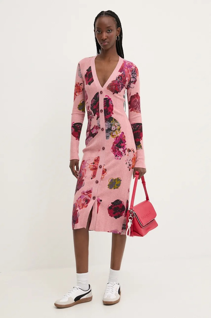 Šaty Desigual MAXFLOWER SCR 24WWVF11 růžová