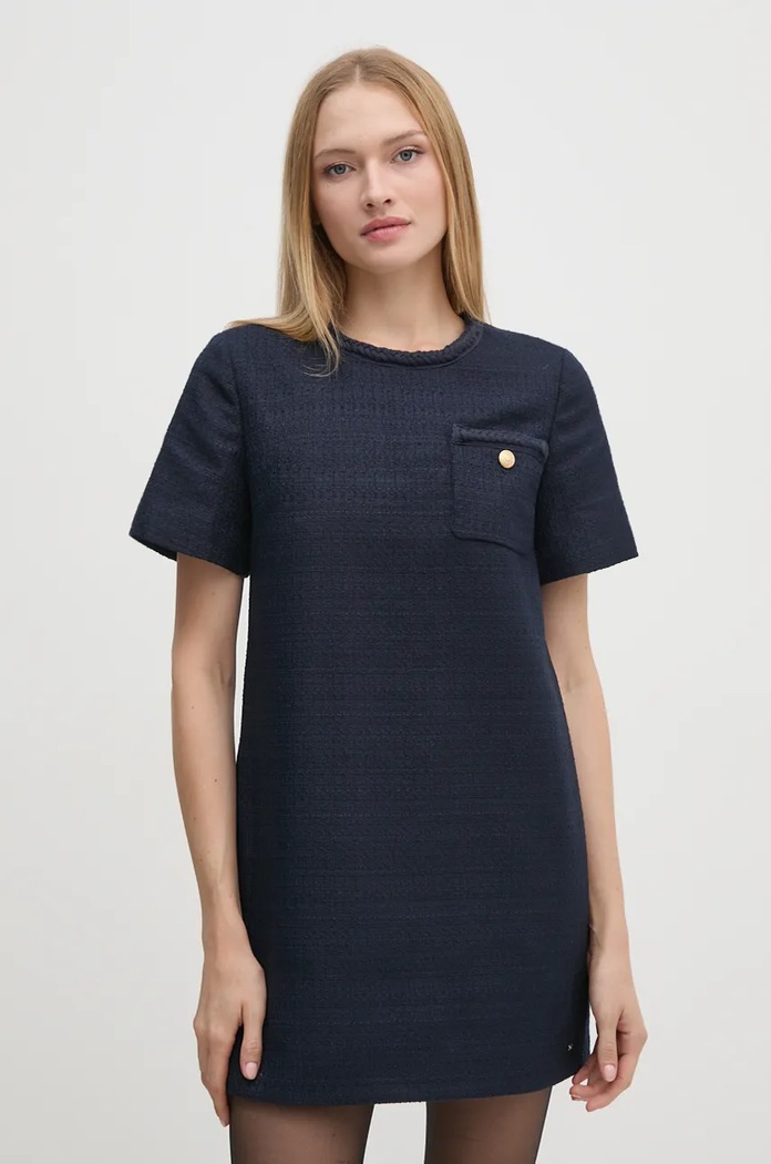 Šaty Tommy Hilfiger mini námořnická modř WW0WW43560