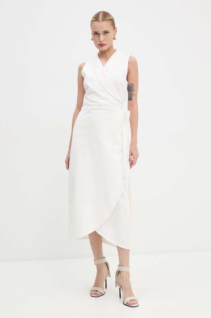Never Fully Dressed rochie din denim Brooklyn NFDDR1501 bej AW24