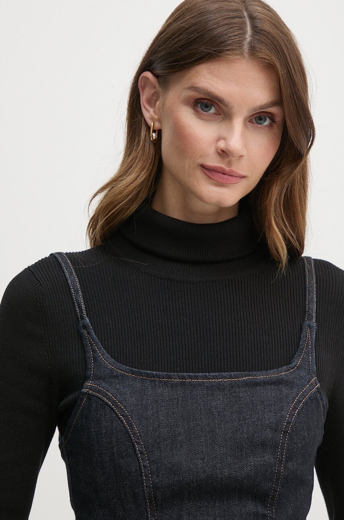 Rifľové šaty Calvin Klein Jeans tmavomodrá J20J223980