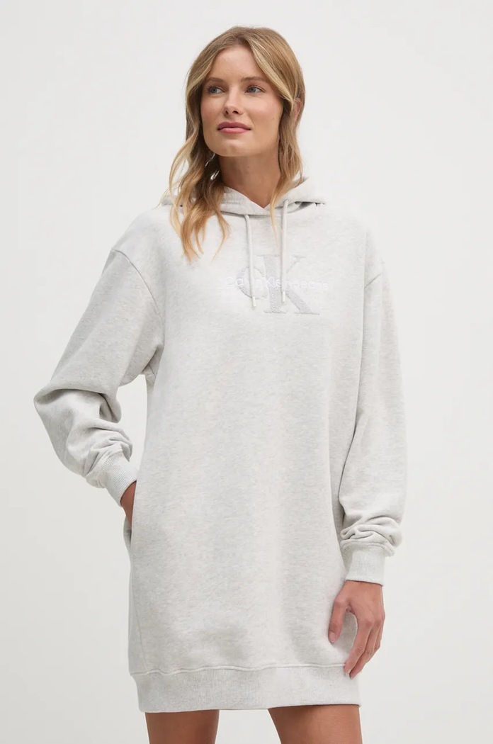 Calvin Klein Jeans sukienka bawełniana casual szary J20J224685