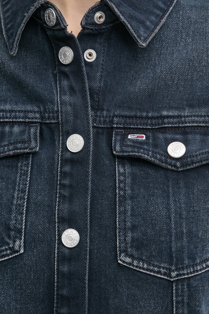Rifľové šaty Tommy Jeans DW0DW19735 tmavomodrá