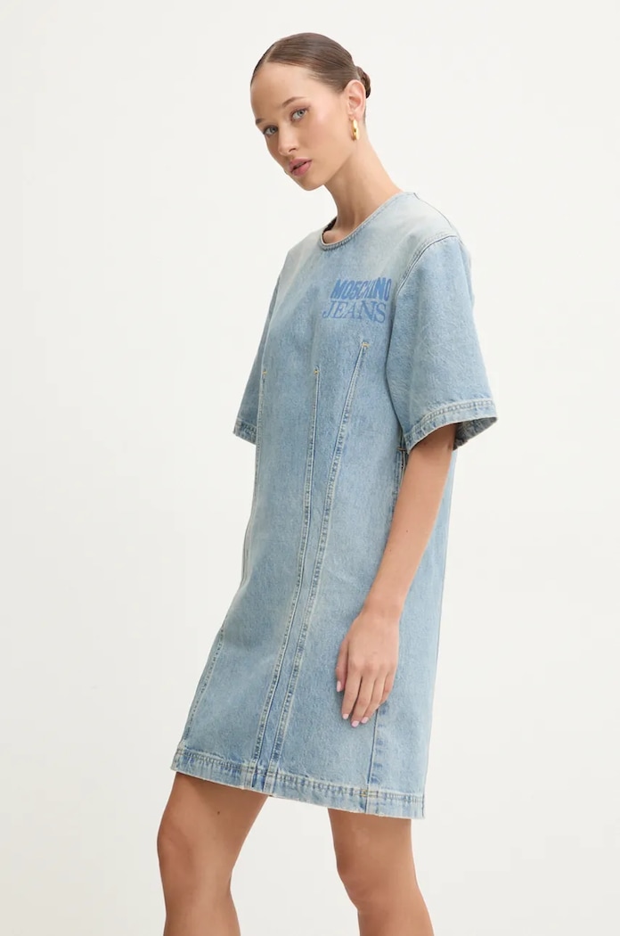 Moschino Jeans rochie din denim 0415.8720 albastru AW24