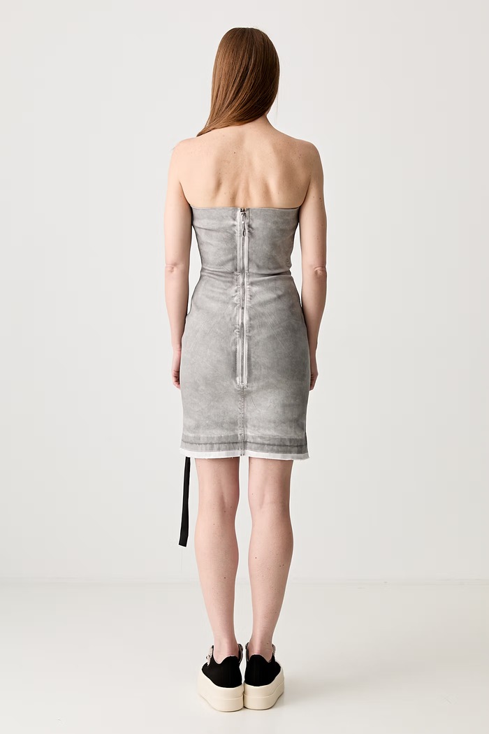 Odzież Rick Owens sukienka Splintered Denim Bustier DS02D2501.HSCF szary