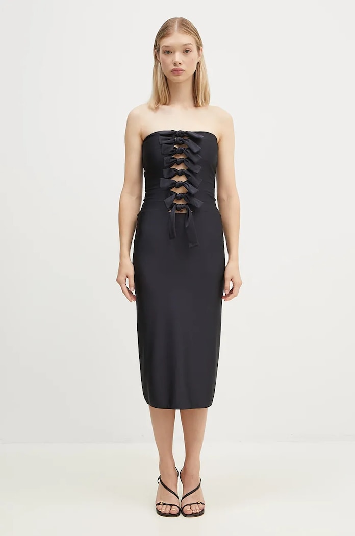 Šaty Coperni Jersey Knot Gala s elastanom čierna COPR110BIS545