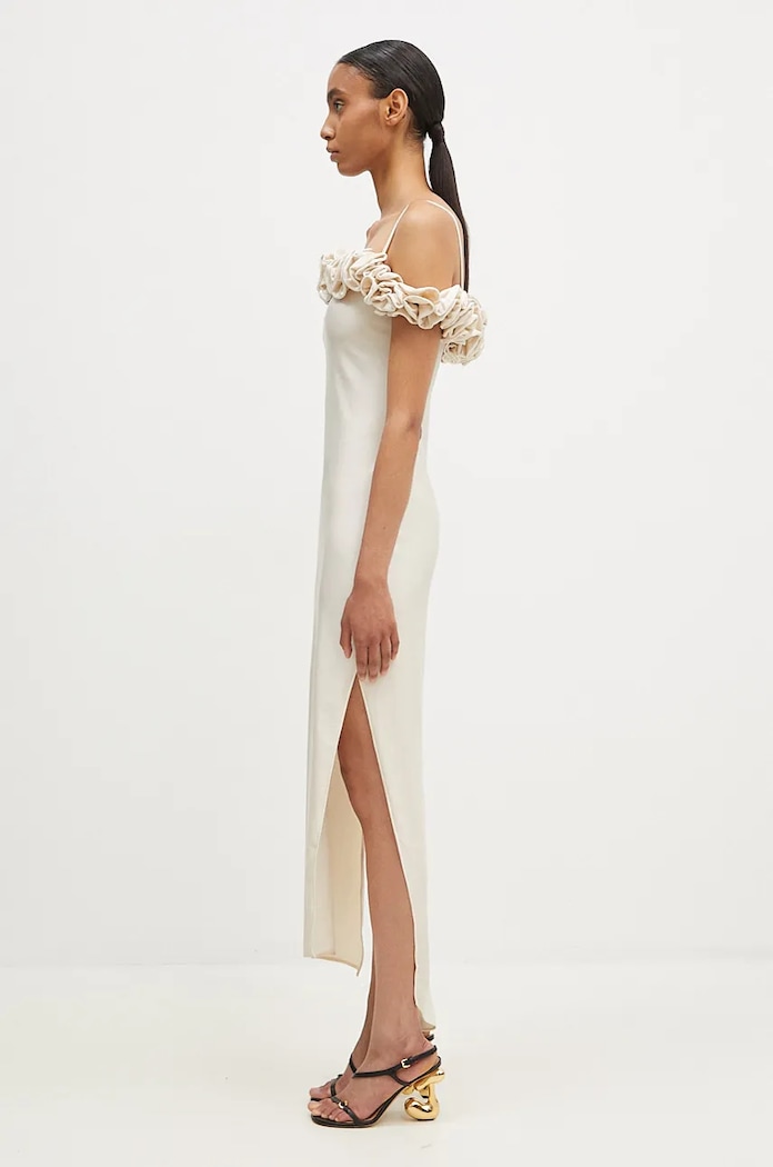 Φόρεμα Coperni Ruffle Dress COPR113545 μπεζ AW24